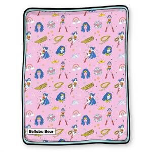 NEW BELLABU BEAR kid's wonder woman sherpa blanket in multi